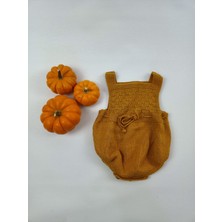 Handmade %100 Pamuk El Örgüsü Bebek Kısa Kol Tulum, Yenidoğan Hastane Eve Dönüş Kıyafeti