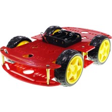 Motorobit 4WD Kırmızı Şase Tekerlekli Araba Kiti