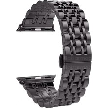 AktarMobile Apple Watch 7 6 Se 5 4 3 2 1 - 38 / 40 / 41 mm Uyumlu Metal Kordon Premium Paslanmaz Çelik Kayış