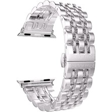 AktarMobile Apple Watch 7 6 Se 5 4 3 2 1 - 38 / 40 / 41 mm Uyumlu Metal Kordon Premium Paslanmaz Çelik Kayış
