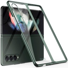 AktarMobile Samsung Galaxy Z Fold 3 Kılıf Premium Kapak Tam Uyumlu 2 Parça Metalik Renk Ultra Ince Electroplate