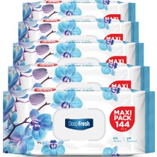 Deep Fresh Maxi Pack Islak Mendil Orkide 5 x 144 Yaprak