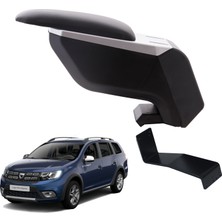 3 Tıkla Dacia Logan Mcv 2019 Delmesiz Çelik Ayaklı Gri-Siyah Kolçak Kol Dayama