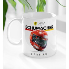 BK Kişiye Özel Isimli F1 Schumacher Tasarımlı Beyaz Kupa Bardak-1