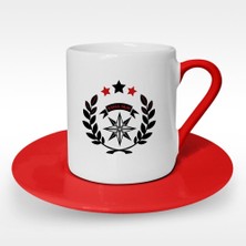 Kişiye Özel Isimli Kırmızı Türk Kahvesi Fincanı - 5