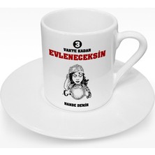 BK Kişiye Özel 3 Vakte Kadar Tasarımlı Türk Kahvesi Fincanı - 3