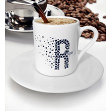 BK Kişiye Özel R Baş Harf ve Isimli Türk Kahvesi Fincanı (Model 5)