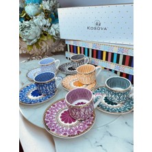 Kosova Karma Bone China Lüx Porselen 6'lı Kahve Fincan Takımı