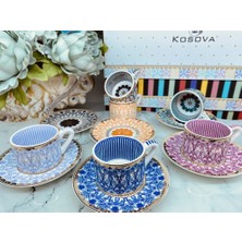 Kosova Karma Bone China Lüx Porselen 6'lı Kahve Fincan Takımı