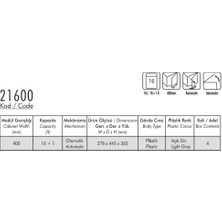 Pelikan 21600 Raylı Dolap Içi Çöp Kovası 16+1 Lt (17 Lt) - Mutfak Çöp Kovası