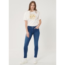 WRANGLER Kadın Mavi Skinny Fit Denim Esnek Jean Kot Pantolon