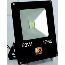 Global Kendal 50W Smd LED Projektör Beyaz 6500K Siyah Kasa