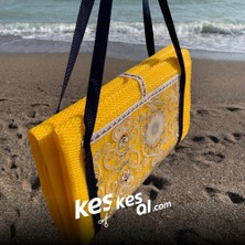 Keskesal Katlanabilir Çantalı Plastik Hasır Halı Kilim-Piknik Plaj Kamp Bahçe Outdoor,dış Mekan,mats