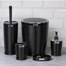 MasterHome Siyah Kromlu Elegans Banyo Seti 5li