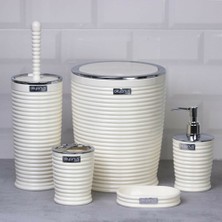MasterHome Beyaz Kromlu Elegans 5li Banyo Seti