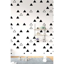 Lizpo Decor Üçgen Duvar Sticker, Bebek ve Çocuk Odası Dekoratif Duvar Çıkartması 172 Adet 3-3,5cm Siyah