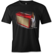 T-Shirt Gitar - Fender 1 Siyah Erkek Tshirt