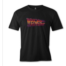 T-Shirt Back To The Future - Logo Siyah Erkek Tshirt