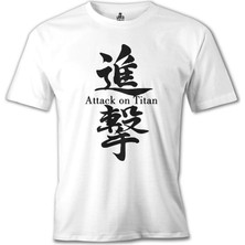 T-Shirt Attack On Titan - Sign Beyaz Erkek Tshirt