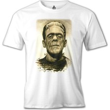T-Shirt Frankenstein Beyaz Erkek Tshirt