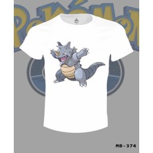 T-Shirt Pokemon - Rhydon Beyaz Erkek Tshirt