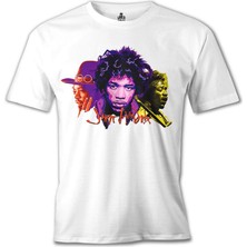 T-Shirt Jimi Hendrix Beyaz Erkek Tshirt