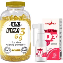 Flx Omega 3-6-9 90 Tablet  Nevfix Vitamin D3 Sıvı 20 ml