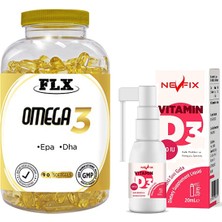 Flx Omega3 90 Softgel  Nevfix Vitamin D3 Sıvı 20 ml