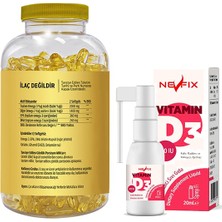 Flx Omega 3 180 Softgel Nevfix Vitamin D3 Sıvı 20 ml