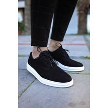 Xon1 Klasik Erkek Ayakkabı 001 Siyah Süet (Beyaz Taban)