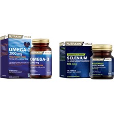 Nutraxin Omega 3 Balık Yağı 2000 Mg 60 Yumuşak Kapsül + Selenyum 100 Mcg 100 Tablet