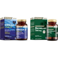 Nutraxin Omega 3 +Coq-10 (Koenzim) 60 Yumuşak Kapsül + Bromelain 500 Mg 60 Kapsül