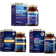 Nutraxin Omega 3 2000 Mg 60 Kapsül + Vitamin Max (C,d,zinc)60 Tablet + Women's Multivitamin 60 Tablet