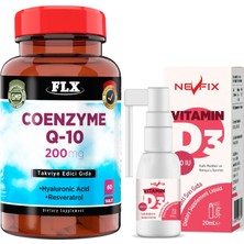 Flx Coenzyme Q-10 200 Mg 60 Tablet  Nevfix Vitamin D3 400 Iu 20 ml