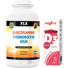 Flx Glucosamine Chondroitin Msm Collagen Vitamin D 300 Tablet + Nevfix 400 Iu Sprey 20 ml