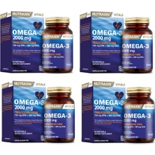 Nutraxin Omega 3 Balık Yağı 2000 Mg 60 Yumuşak Kapsül X4 Adet