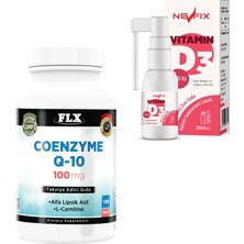 Flx &nbspcoenzyme Q10 L-Carnitine Cla 180 Tablet  Nevfix Vitamin D3 400 Iu 20 ml