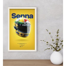 Bk Gift F1 Senna Tasarımlı Dekoratif Ahşap Beyaz Çerçeveli Tablo-1