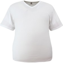 Redzone Erkek Büyük Beden Battal Boy V Yaka Fanila Atlet Beyaz