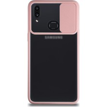 Kzy Samsung Galaxy A10S Kapak Lensi Açılır Kapanır Kamera Korumalı Silikon Kılıf Pudra