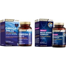Nutraxin Omega 3 Balık Yağı 2000 Mg 60 Yumuşak Kapsül + Multivitamin ve Mineral Complex Kadın 60 Tablet