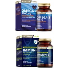Nutraxin Omega 3  2000 Mg 60  Kapsül + 1,3 - 1,6 Beta-Glukan Içeren Takviye Edici Gıda Immun-S 60 Tablet