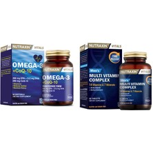 Nutraxin Omega 3 +Coq-10 60 Yumuşak Kapsül+ 14 Vitamin,7 Mineral Içerikli Multivitamin Erkek 60 Tablet
