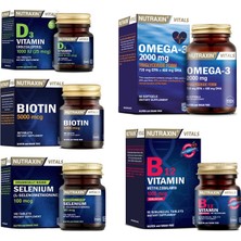 Nutraxin Omega 3 Balık Yağı 2000 Mg 60  Kapsül + Biotin + Selenyum+ D3 Vitamini +B12 Vitamini Dilaltı