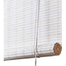 Bahçem Bambu Stor Perde Beyaz 60 x 180 cm