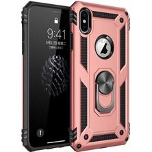 Kvy Apple iPhone x Yüzüklü Standlı Vega Kılıf