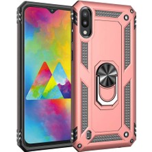 Kvy Samsung Galaxy M10 Yüzüklü Standlı Vega Kılıf
