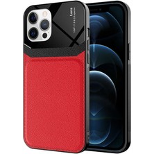 Kvy Apple iPhone 12 Pro Max Deri Stili Emiks Kılıf + Nano Ekran Koruyucu