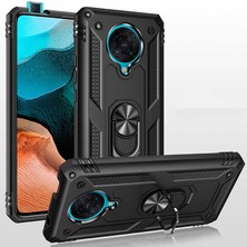 Kvy Xiaomi Poco F2 Pro Yüzüklü Standlı Vega Kılıf + Nano Ekran Koruyucu