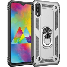 Kvy Samsung Galaxy M10 Yüzüklü Standlı Vega Kılıf + Nano Ekran Koruyucu